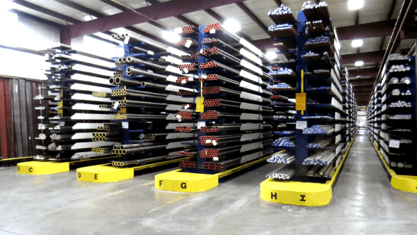 A warehouse filled with lots of racks and shelves.